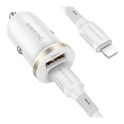 Купить АВТО ЗАРЯДНОЕ УСТРОЙСТВО BOROFONE BZ22 1USB/1USB-C QC/PD30W+TYPE-C TO LIGHTNING_2