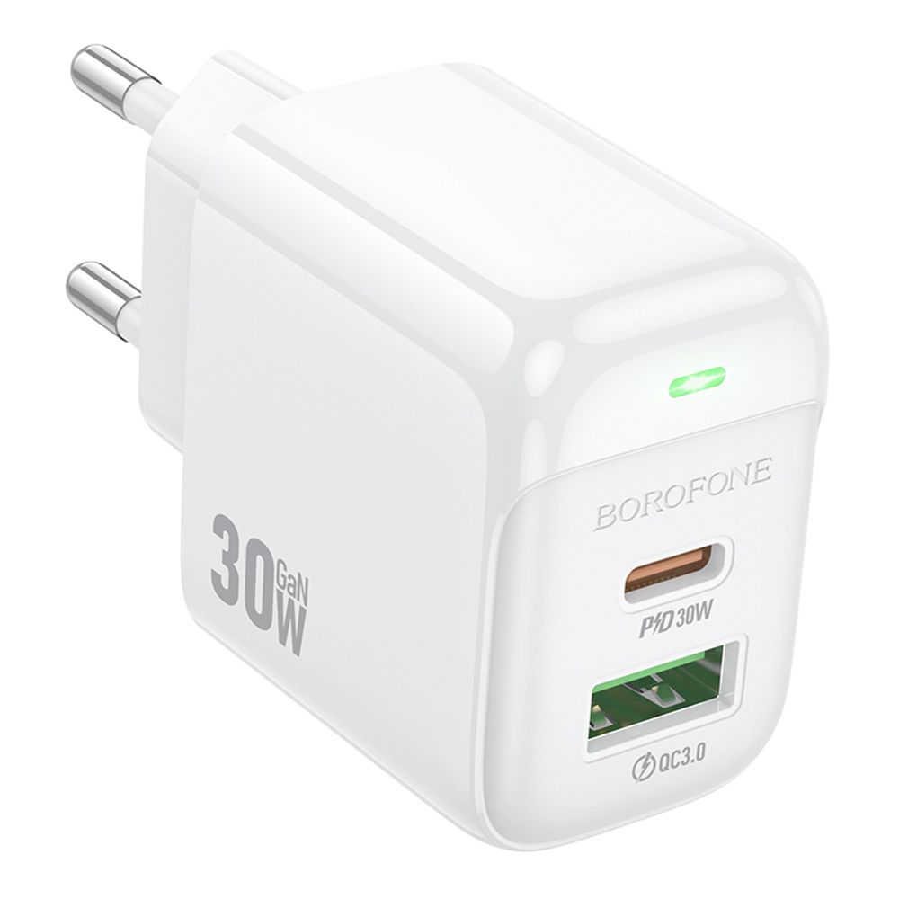 Мережевий Зарядний Пристрій Borofone BAS45A 1USB-C/1USB PD/QC 30W превью 2