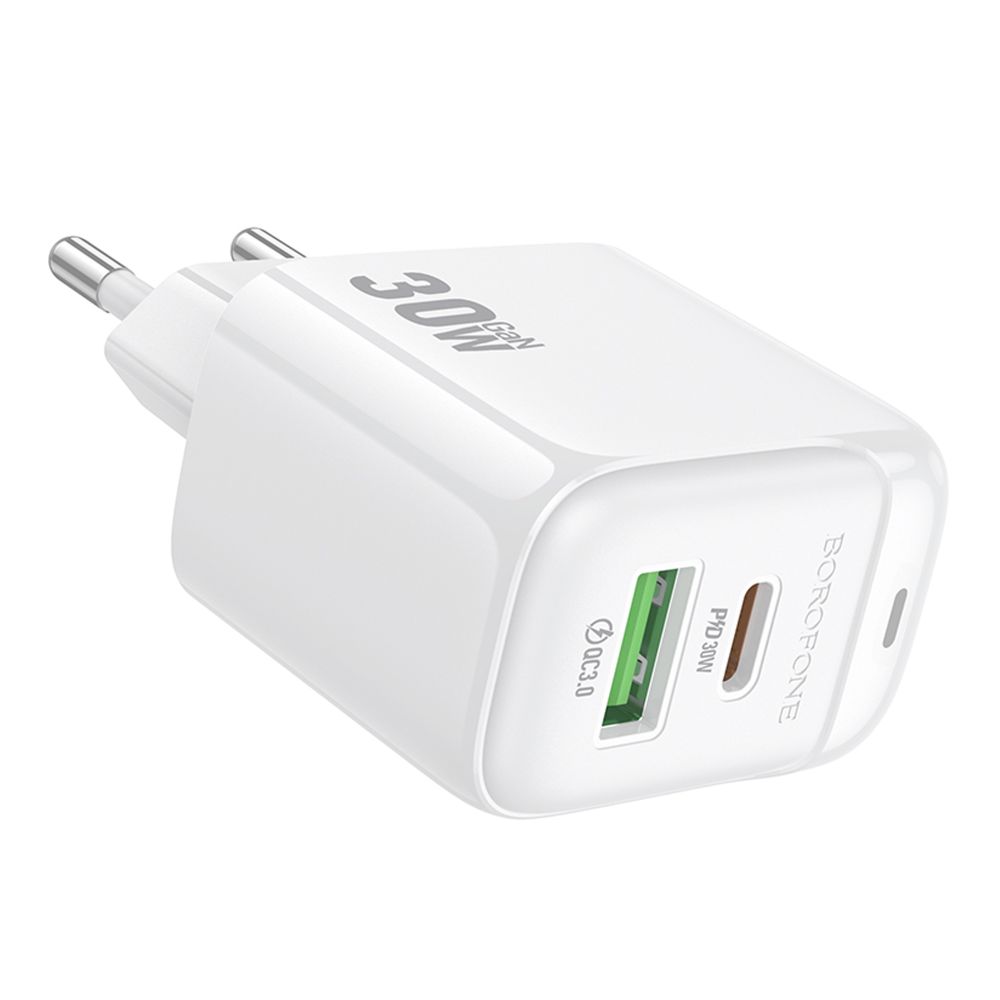 Мережевий Зарядний Пристрій Borofone BAS45A 1USB-C/1USB PD/QC 30W превью 4