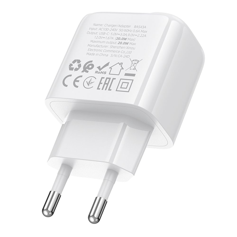 Мережевий Зарядний Пристрій Borofone BAS43A 1USB-C PD/QC 20W превью 6