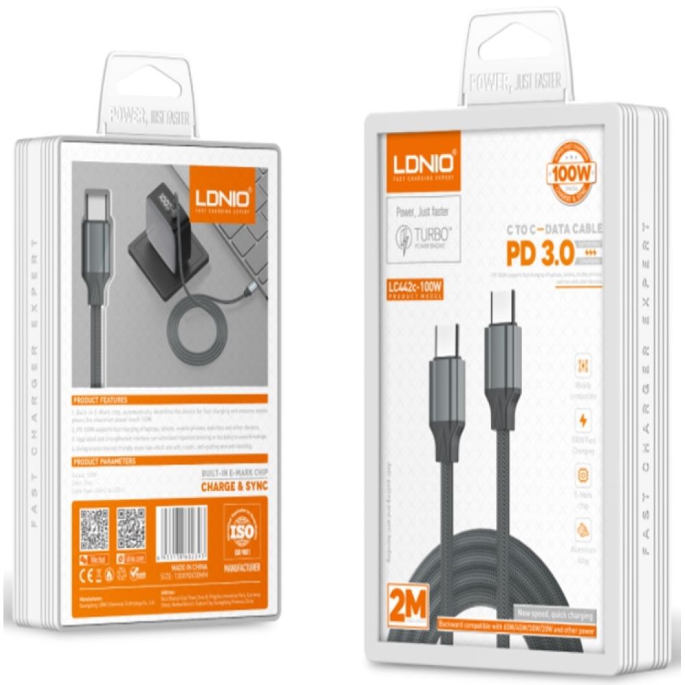 Купить USB LDNIO LC442C TYPE-C TO TYPE-C 100W 2M