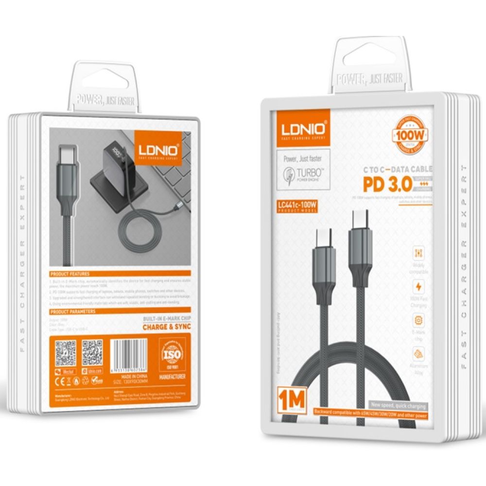 Купить USB LDNIO LC441C TYPE-C TO TYPE-C 100W