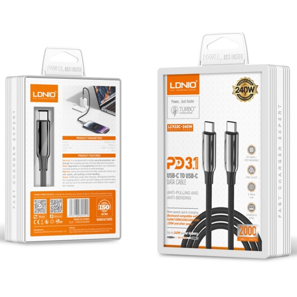 Купить USB LDNIO LC922 PD3.1/240W TYPE-C TO TYPE-C 2M