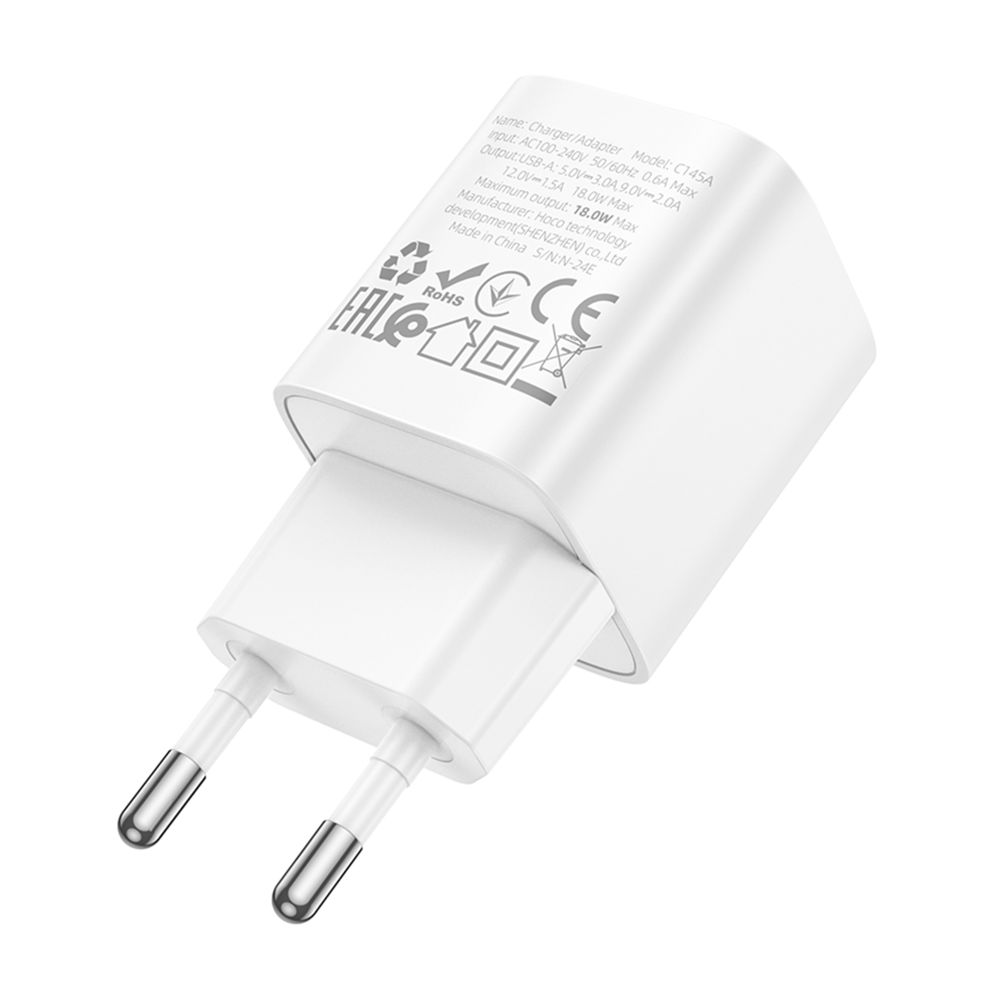 Мережевий Зарядний Пристрій Hoco C145A 1USB QC 18W превью 6