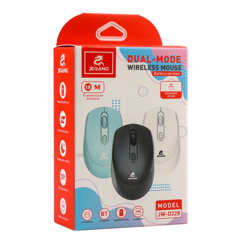 Купить WIRELESS МЫШЬ JEQANG JW-D228 2.4G BLUETOOTH DUAL-MODE BATTERY_1