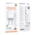 Купить СЕТЕВОЕ ЗАРЯДНОЕ УСТРОЙСТВО BOROFONE BA99A 1USB-C PD/QC 20W+TYPE-C TO LIGHTNING