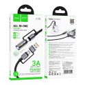 Купить USB HOCO U138 USB/USB-C TO USB-C/LED LIGHT 1.2M_1