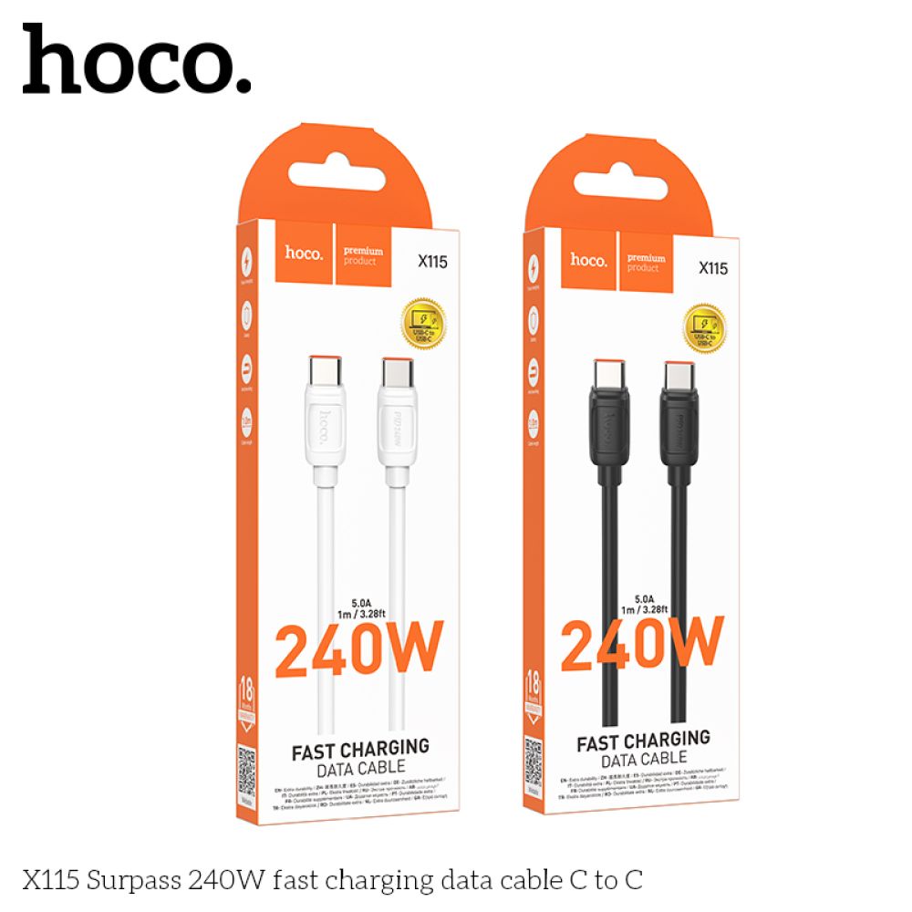Купить USB HOCO X115 TYPE-C TO TYPE-C 240W