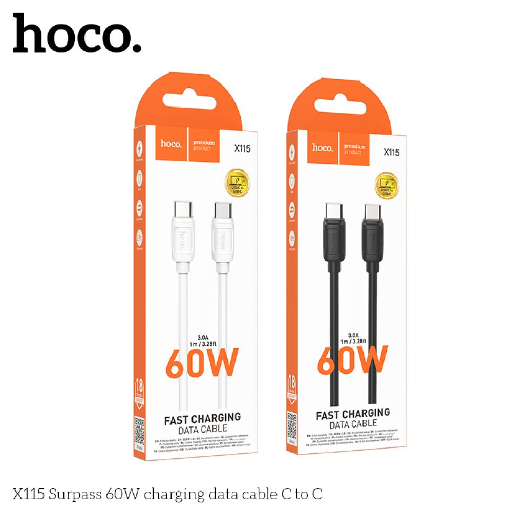Купить USB HOCO X115 TYPE-C TO TYPE-C 60W