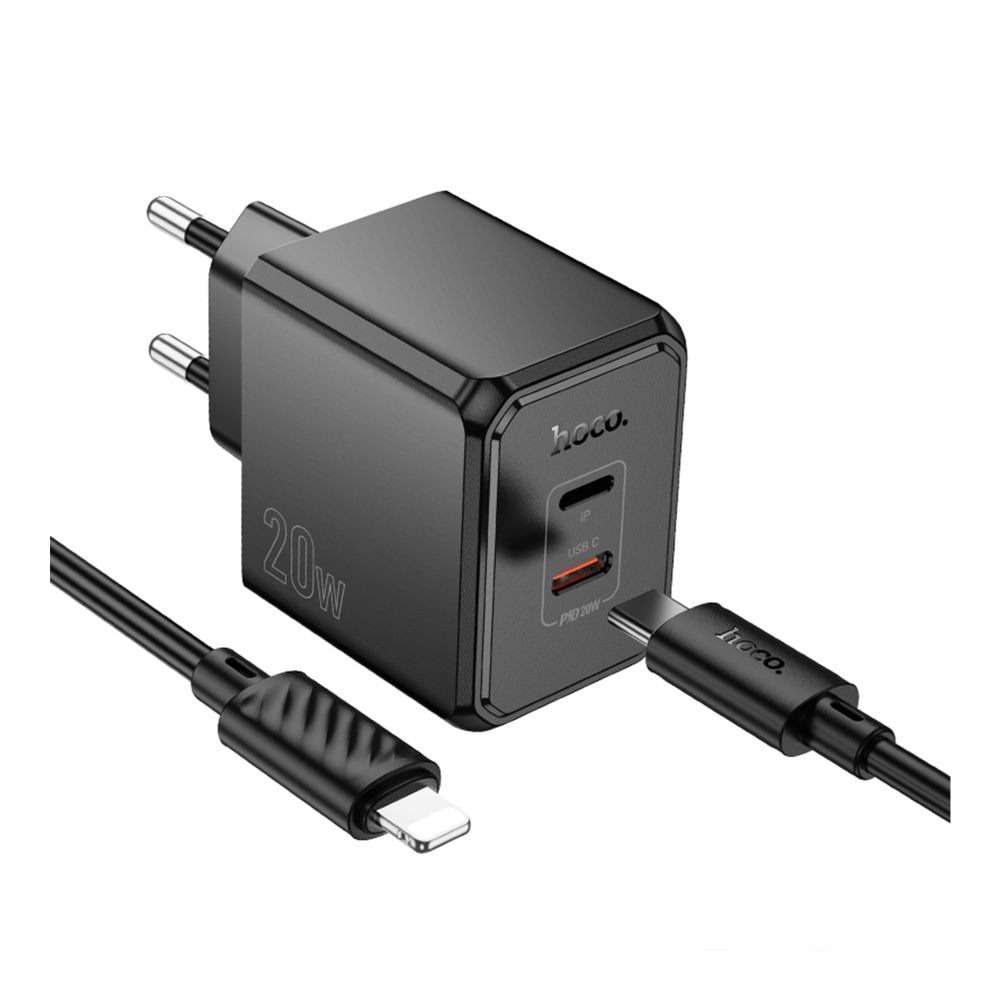 Купить СЕТЕВОЕ ЗАРЯДНОЕ УСТРОЙСТВО HOCO CS16A 1USB-C/1IP PD/QC 20W+TYPE-C TO LIGHTNING_2