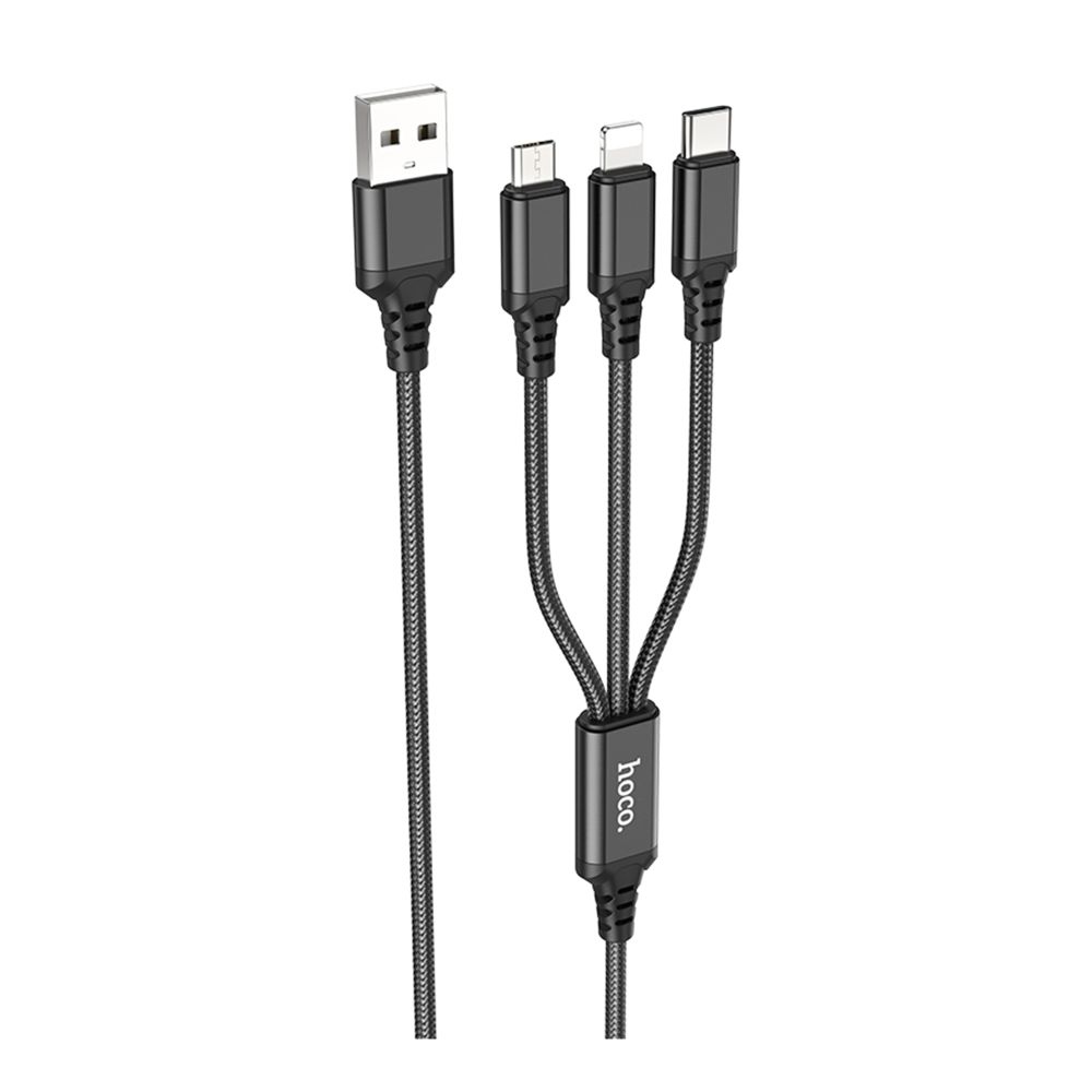 Купить USB HOCO X76 3-IN-1 IP+TYPE-C+MICRO 2A