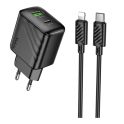 Купить СЕТЕВОЕ ЗАРЯДНОЕ УСТРОЙСТВО HOCO CS25A 1USB-C/1USB PD/QC 20W+TYPE-C TO LIGHTNING