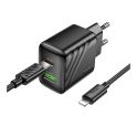 Купить СЕТЕВОЕ ЗАРЯДНОЕ УСТРОЙСТВО HOCO CS25A 1USB-C/1USB PD/QC 20W+TYPE-C TO LIGHTNING_4