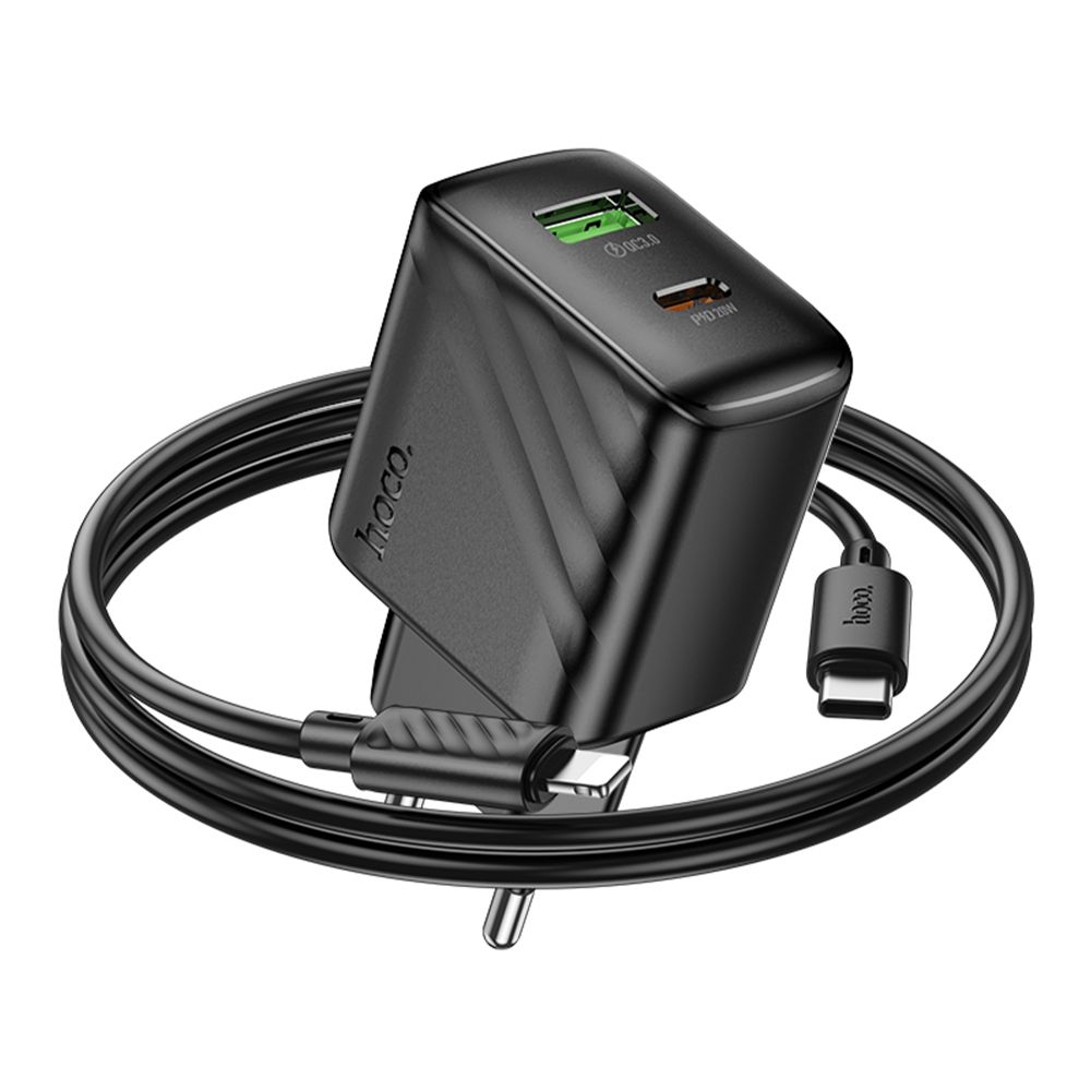 Купить СЕТЕВОЕ ЗАРЯДНОЕ УСТРОЙСТВО HOCO CS25A 1USB-C/1USB PD/QC 20W+TYPE-C TO LIGHTNING_6