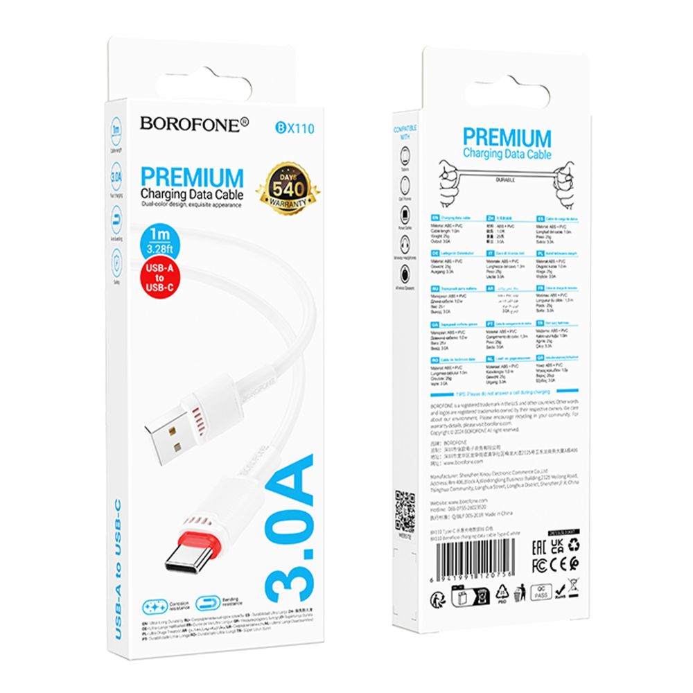 Купить USB BOROFONE BX110 TYPE-C 3A_1
