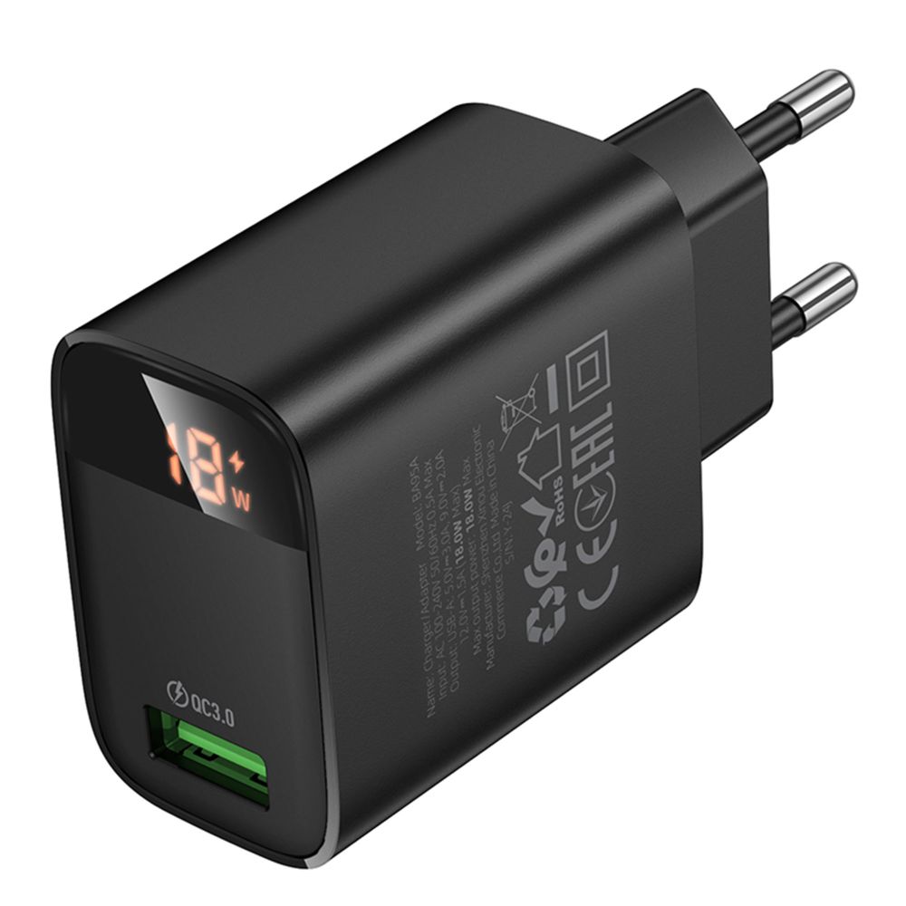 Купить СЕТЕВОЕ ЗАРЯДНОЕ УСТРОЙСТВО BOROFONE BA95A 1USB QC 18W LED DISPLAY_5