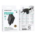 Купить СЕТЕВОЕ ЗАРЯДНОЕ УСТРОЙСТВО BOROFONE BA96A 1USB-C/1USB PD/QC 20W LED DISPLAY_1