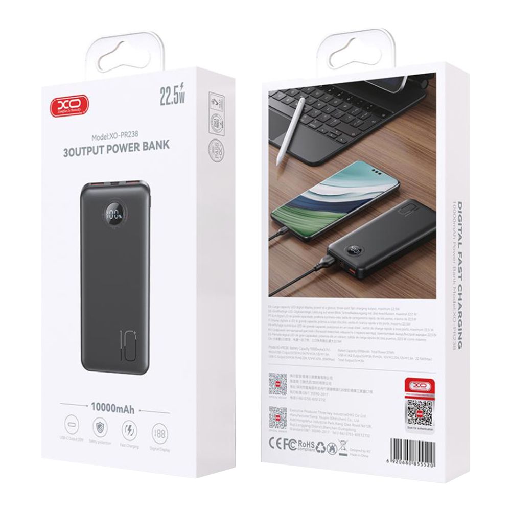 Купить POWER BANK XO PR238 USB-C 20W/USB-A 22.5W 10000 MAH_1
