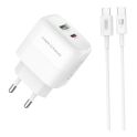 Купить СЕТЕВОЕ ЗАРЯДНОЕ УСТРОЙСТВО XO L137 1USB-C/1USB PD/QC 20W+TYPE-C TO TYPE-C NEW LOGO