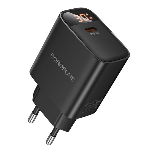Купить СЕТЕВОЕ ЗАРЯДНОЕ УСТРОЙСТВО BOROFONE BA97A 1USB-C PD/QC 30W LED DISPLAY