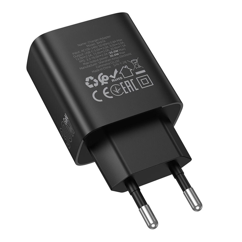 Купить СЕТЕВОЕ ЗАРЯДНОЕ УСТРОЙСТВО BOROFONE BA97A 1USB-C PD/QC 30W LED DISPLAY_6