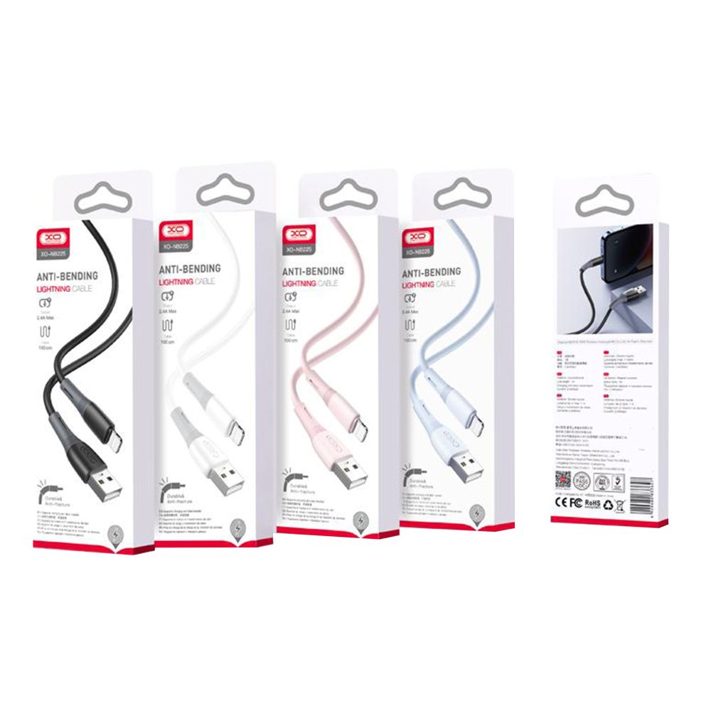 Купить USB XO NB225 SILICONE TWO-COLOR LIGHTNING_1