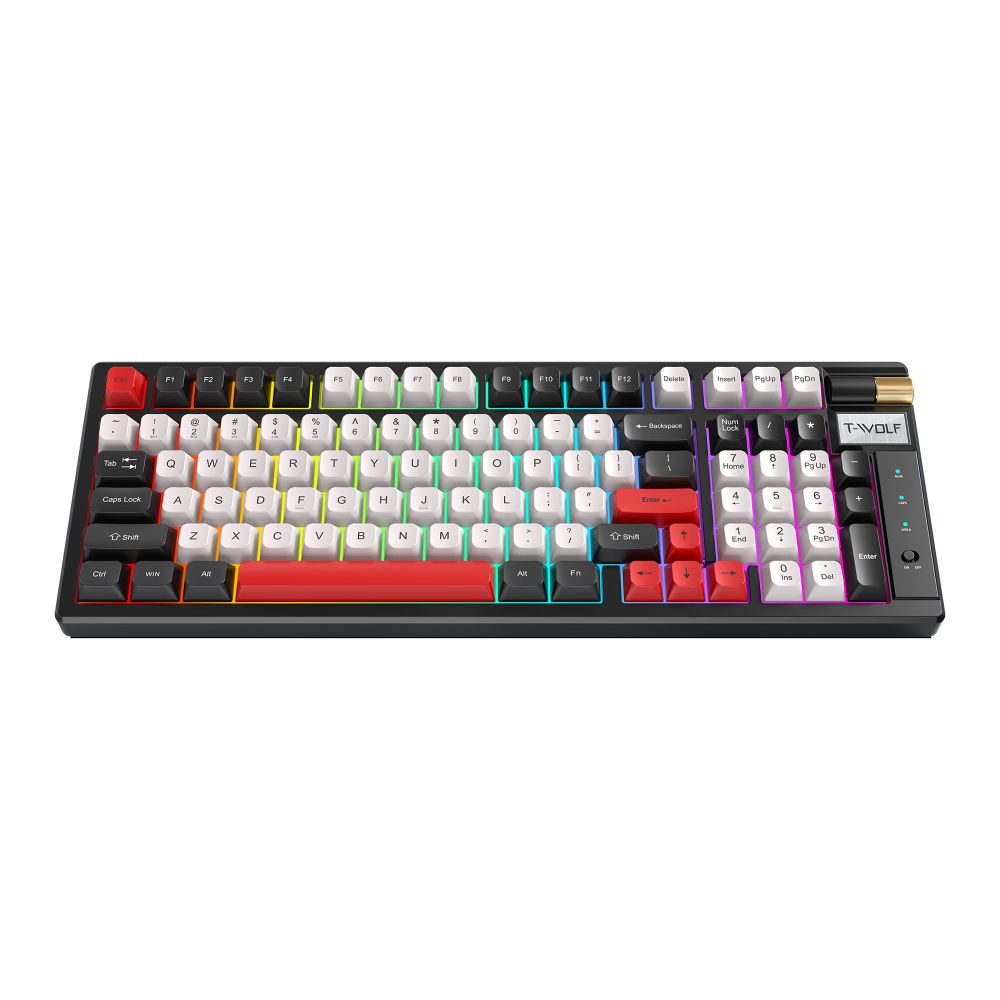 Купить КЛАВИАТУРА ИГРОВАЯ БЕСПРОВОДНАЯ TWOLF T70 LED  RED SWITCH (TYPEC+2.4GHZ+BT)_6