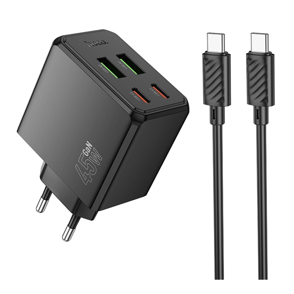 Купить СЕТЕВОЕ ЗАРЯДНОЕ УСТРОЙСТВО HOCO CS18A 2USB-C/2USB PD/QC 45W+TYPE-C TO TYPE-C