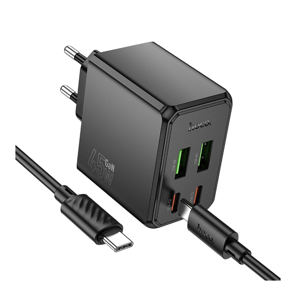 Купить СЕТЕВОЕ ЗАРЯДНОЕ УСТРОЙСТВО HOCO CS18A 2USB-C/2USB PD/QC 45W+TYPE-C TO TYPE-C_2