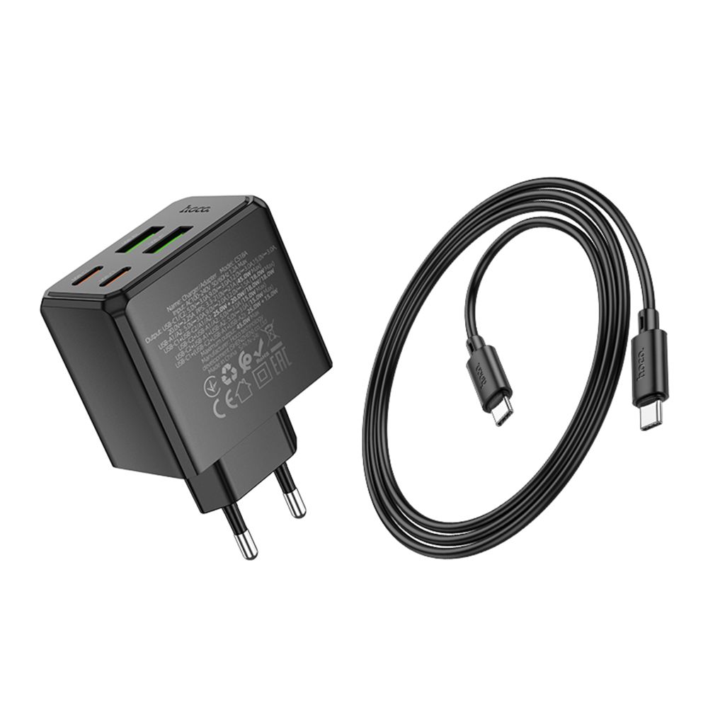 Купить СЕТЕВОЕ ЗАРЯДНОЕ УСТРОЙСТВО HOCO CS18A 2USB-C/2USB PD/QC 45W+TYPE-C TO TYPE-C_6