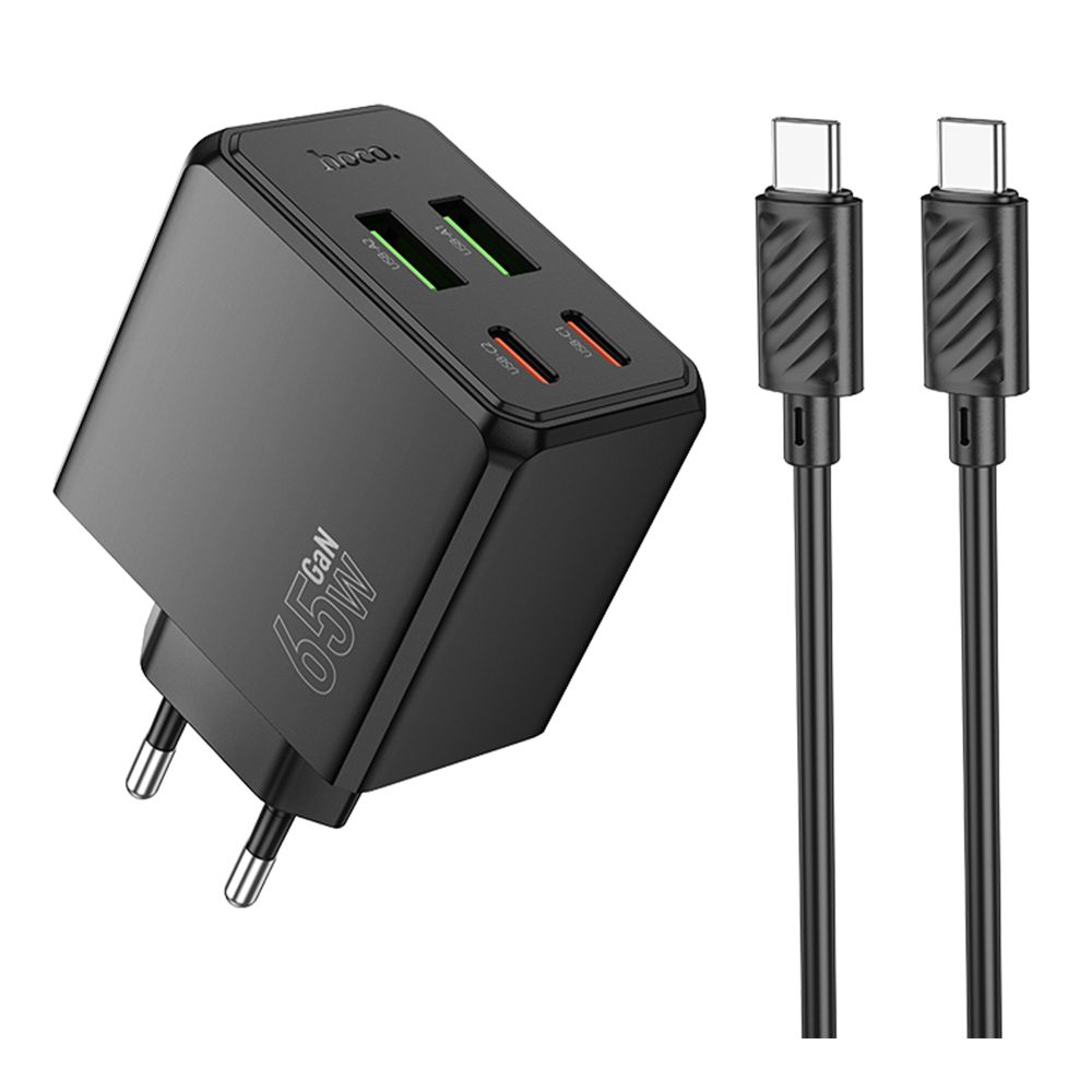 Купить СЕТЕВОЕ ЗАРЯДНОЕ УСТРОЙСТВО HOCO CS19A 2USB-C/2USB PD/QC 65W+TYPE-C TO TYPE-C