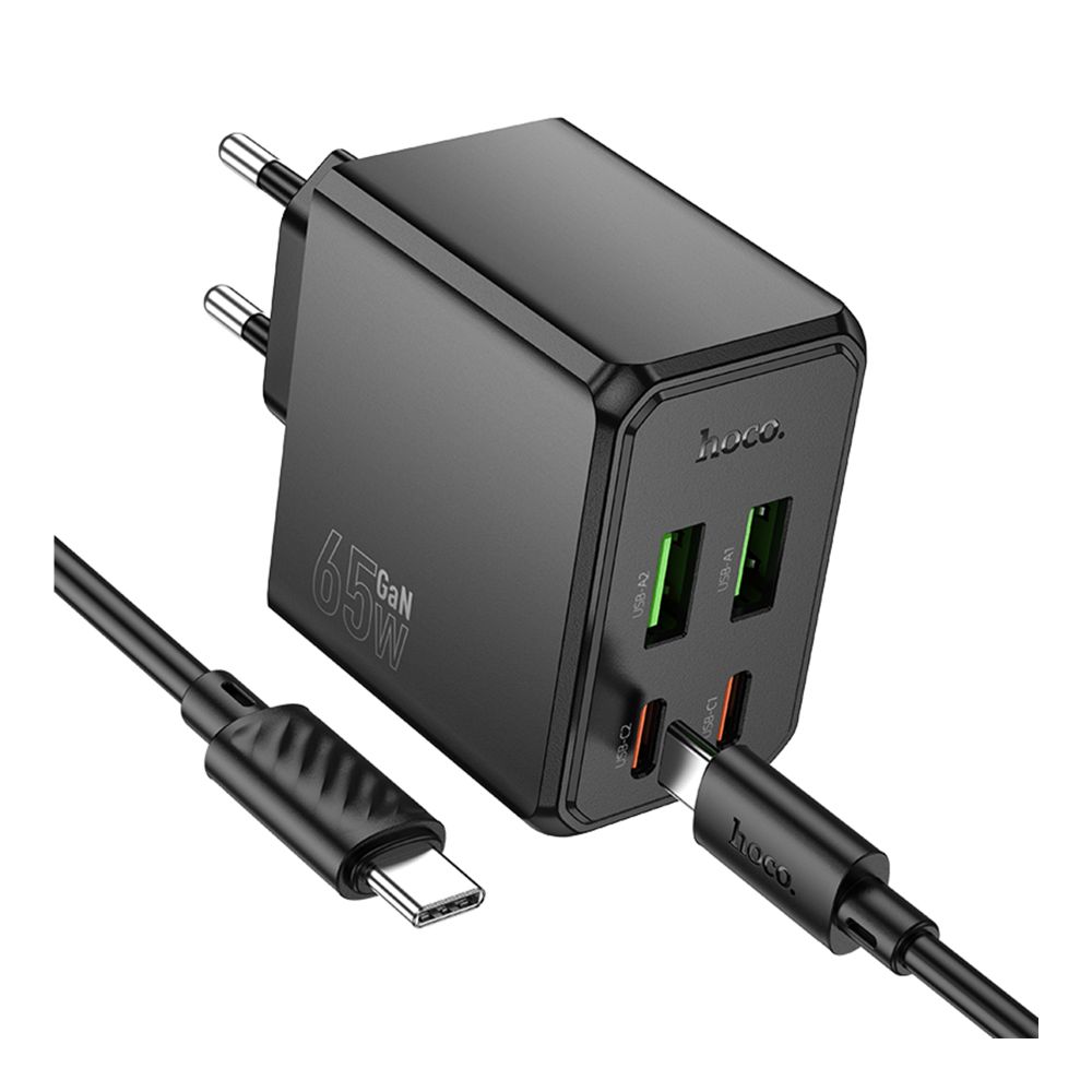 Купить СЕТЕВОЕ ЗАРЯДНОЕ УСТРОЙСТВО HOCO CS19A 2USB-C/2USB PD/QC 65W+TYPE-C TO TYPE-C_2