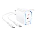 Купить СЕТЕВОЕ ЗАРЯДНОЕ УСТРОЙСТВО BOROFONE BA90A 2USB-C PD/QC45W+TYPE-C TO TYPE-C_3