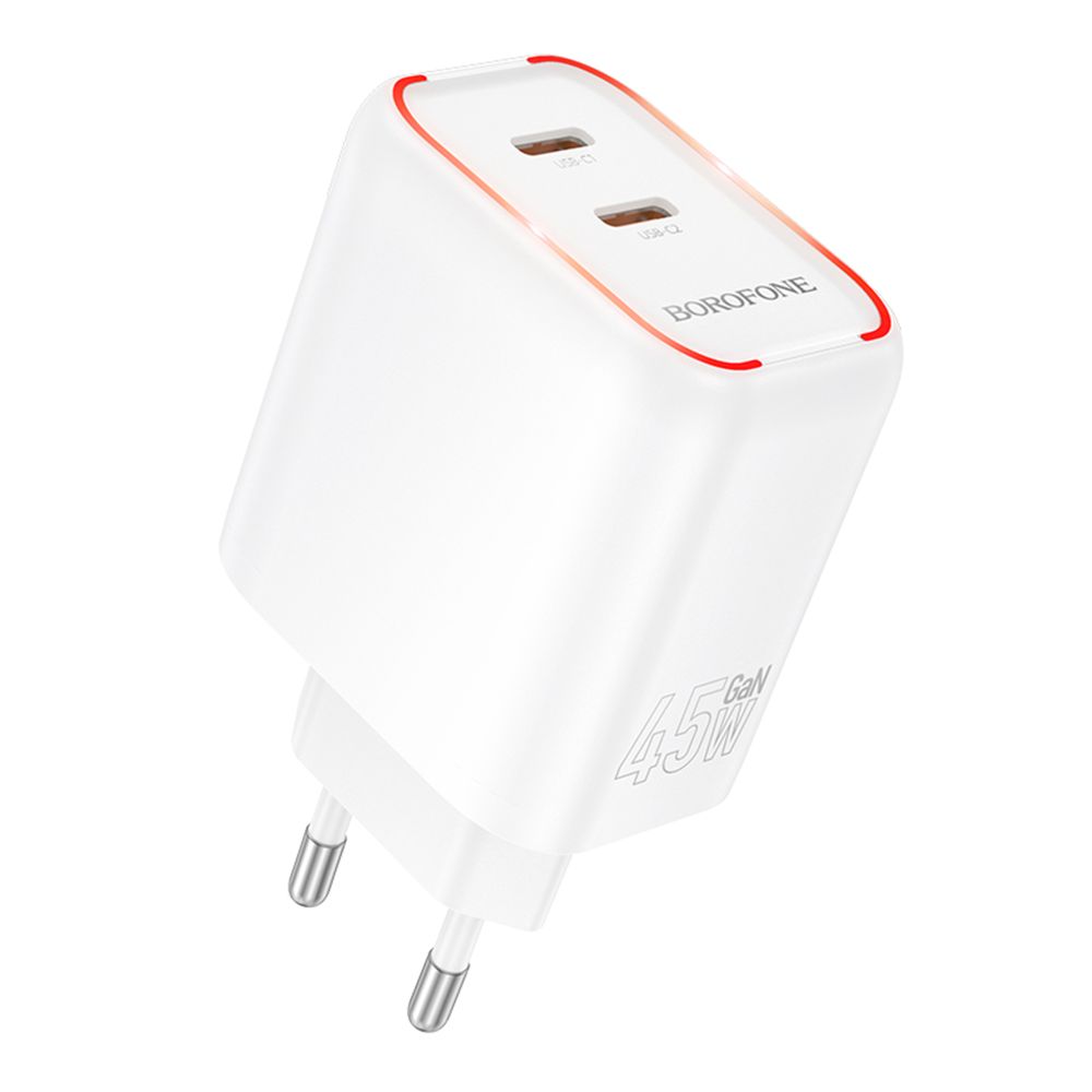 Купить СЕТЕВОЕ ЗАРЯДНОЕ УСТРОЙСТВО BOROFONE BA90A 2USB-C PD/QC45W