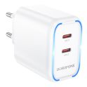 Купить СЕТЕВОЕ ЗАРЯДНОЕ УСТРОЙСТВО BOROFONE BA90A 2USB-C PD/QC45W_3