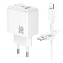 Купить СЕТЕВОЕ ЗАРЯДНОЕ УСТРОЙСТВО BOROFONE BAS45A 1USB-C/1USB PD/QC 30W+TYPE-C TO LIGHTNING_3