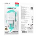 Купить СЕТЕВОЕ ЗАРЯДНОЕ УСТРОЙСТВО BOROFONE BAS45A 1USB-C/1USB PD/QC 30W+TYPE-C TO LIGHTNING_1