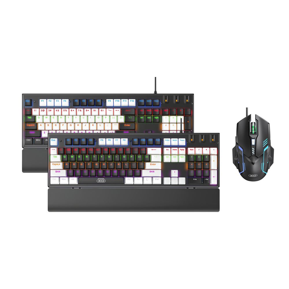 Купить КЛАВИАТУРА И МЫШЬ XO KB-06 MIXED COLOR LUMINOUS MECHANICAL