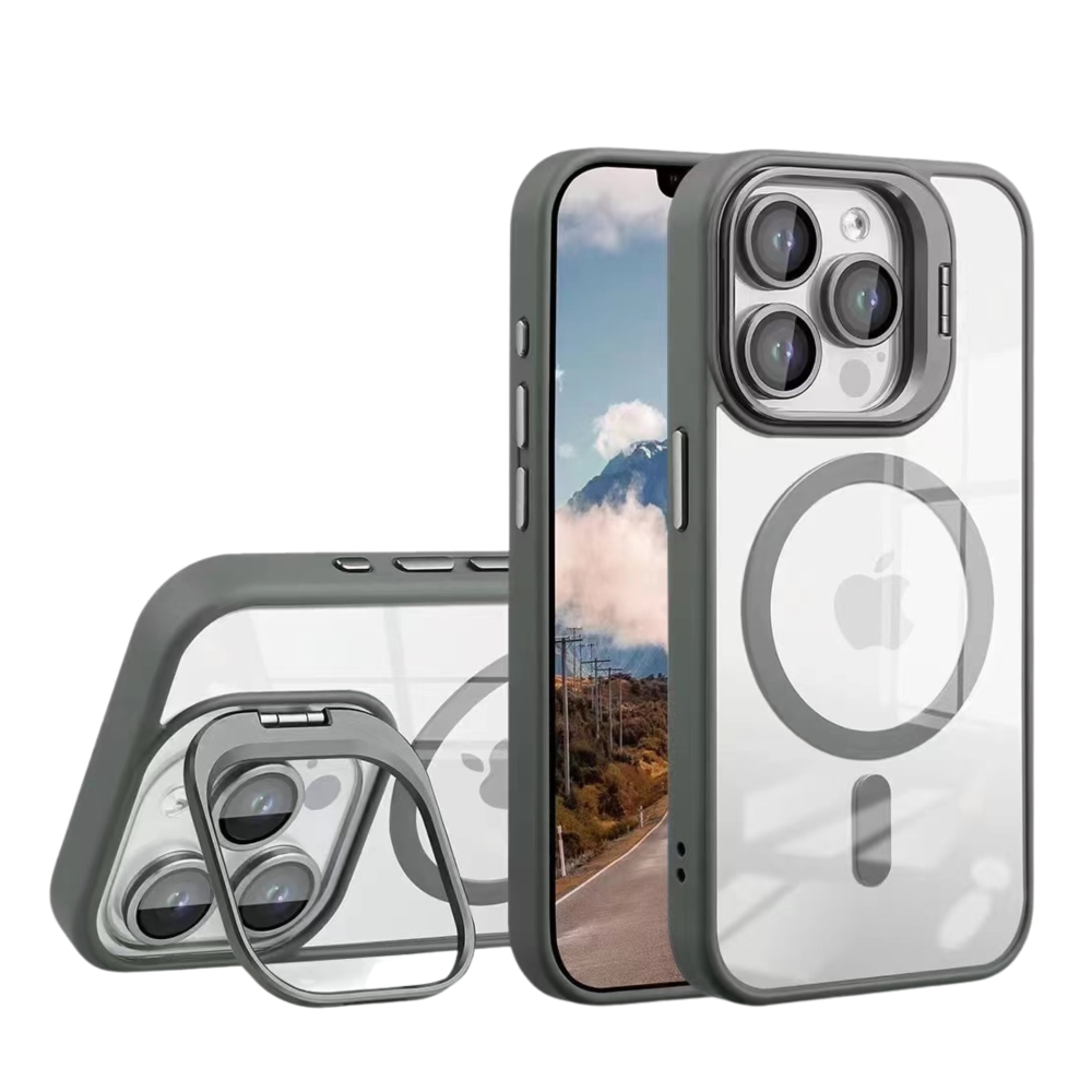 Купить ЧЕХОЛ TPU+PC+METAL STAND CASE WITH MAGSAFE AND CAMERA LENSES ДЛЯ IPHONE 16 PRO