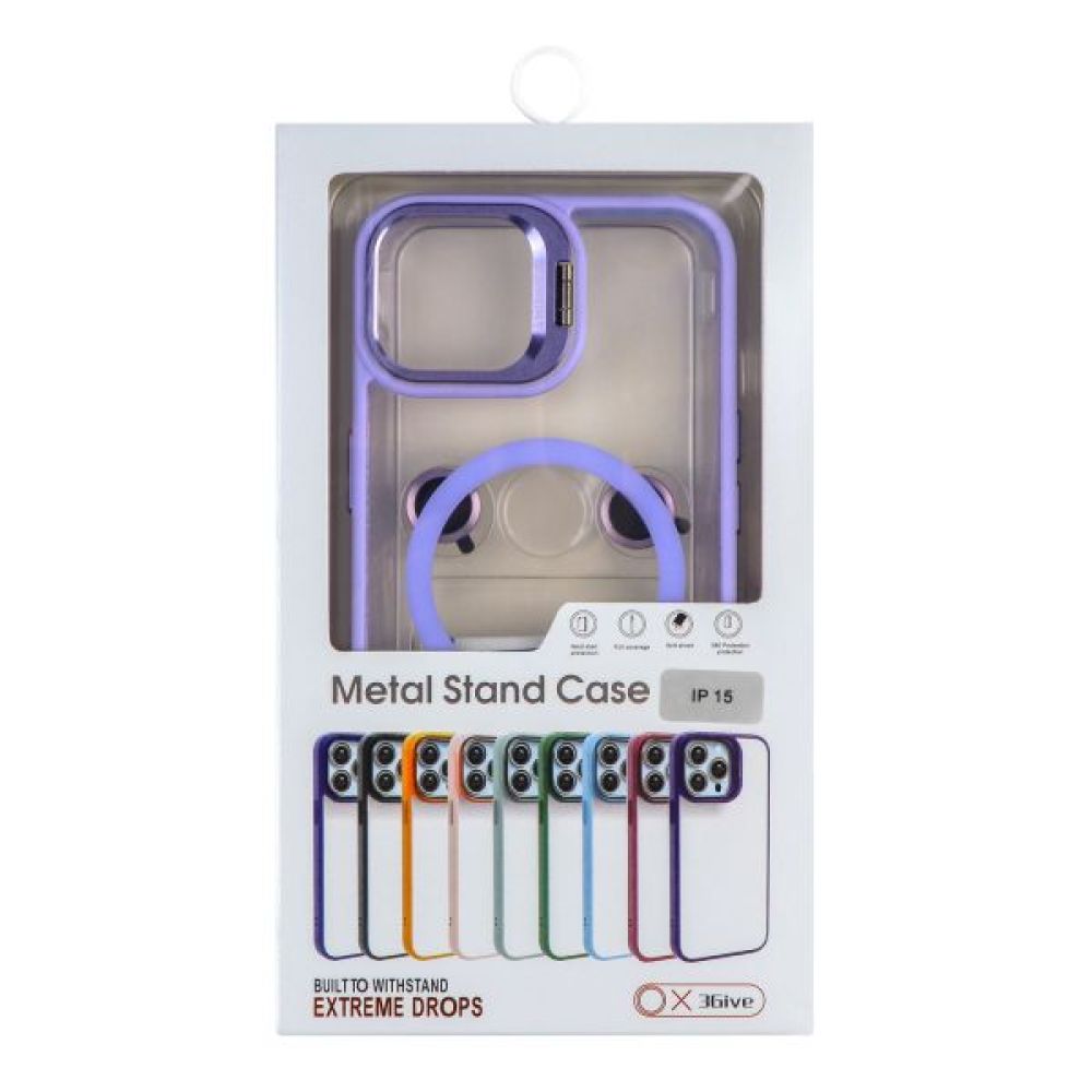 Купить ЧЕХОЛ TPU+PC+METAL STAND CASE WITH MAGSAFE AND CAMERA LENSES ДЛЯ IPHONE 15 PRO МЯТАЯ УПАКОВКА_1