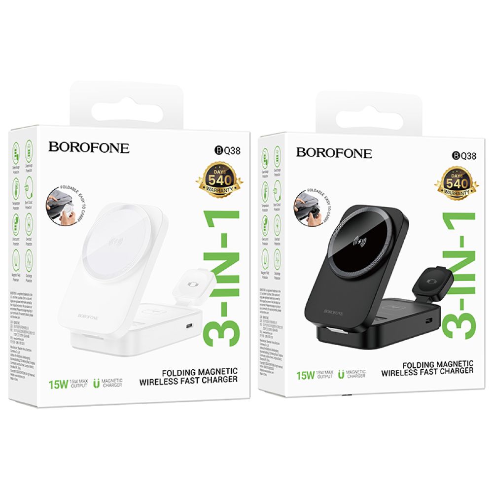 Купить БЕСПРОВОДНОЕ ЗАРЯДНОЕ УСТРОЙСТВО BOROFONE BQ38 3-IN-1 FOR IWATCH_1