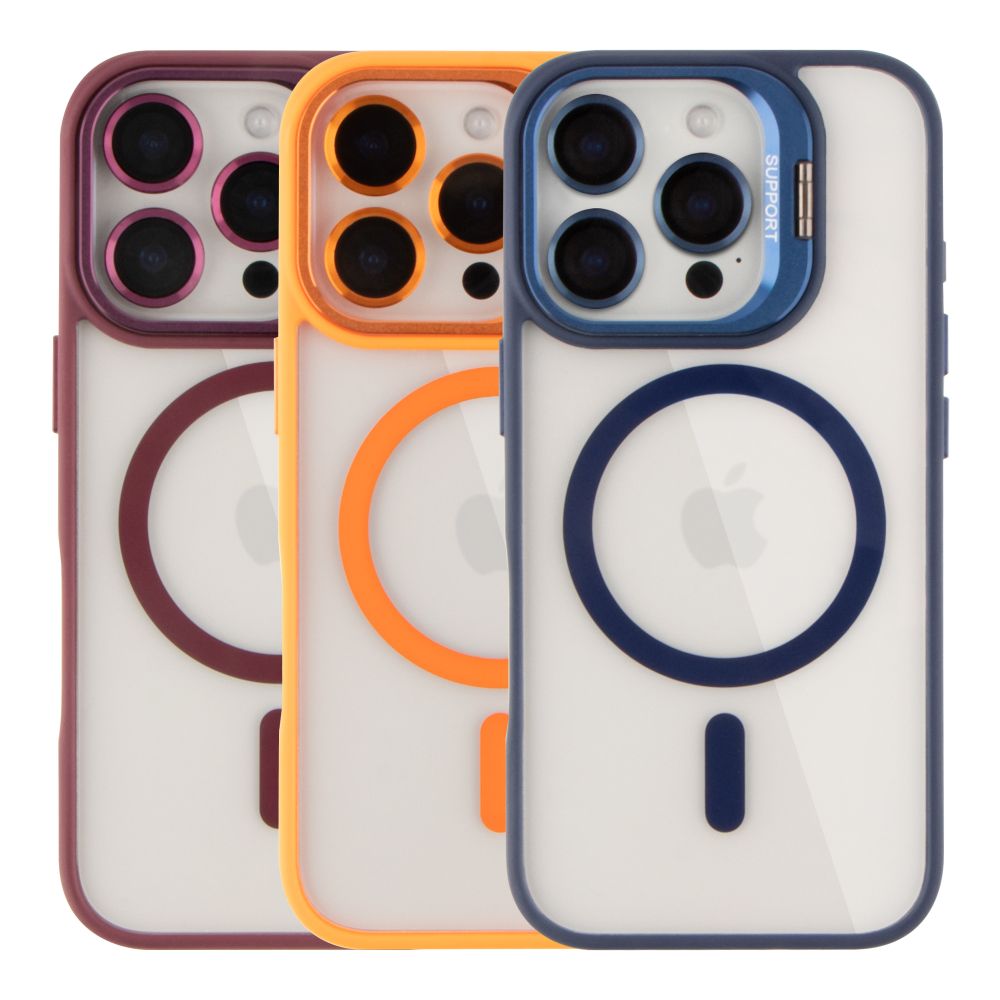 Купить ЧЕХОЛ TPU+PC+METAL STAND CASE WITH MAGSAFE AND CAMERA LENSES ДЛЯ IPHONE 16 PRO MAX