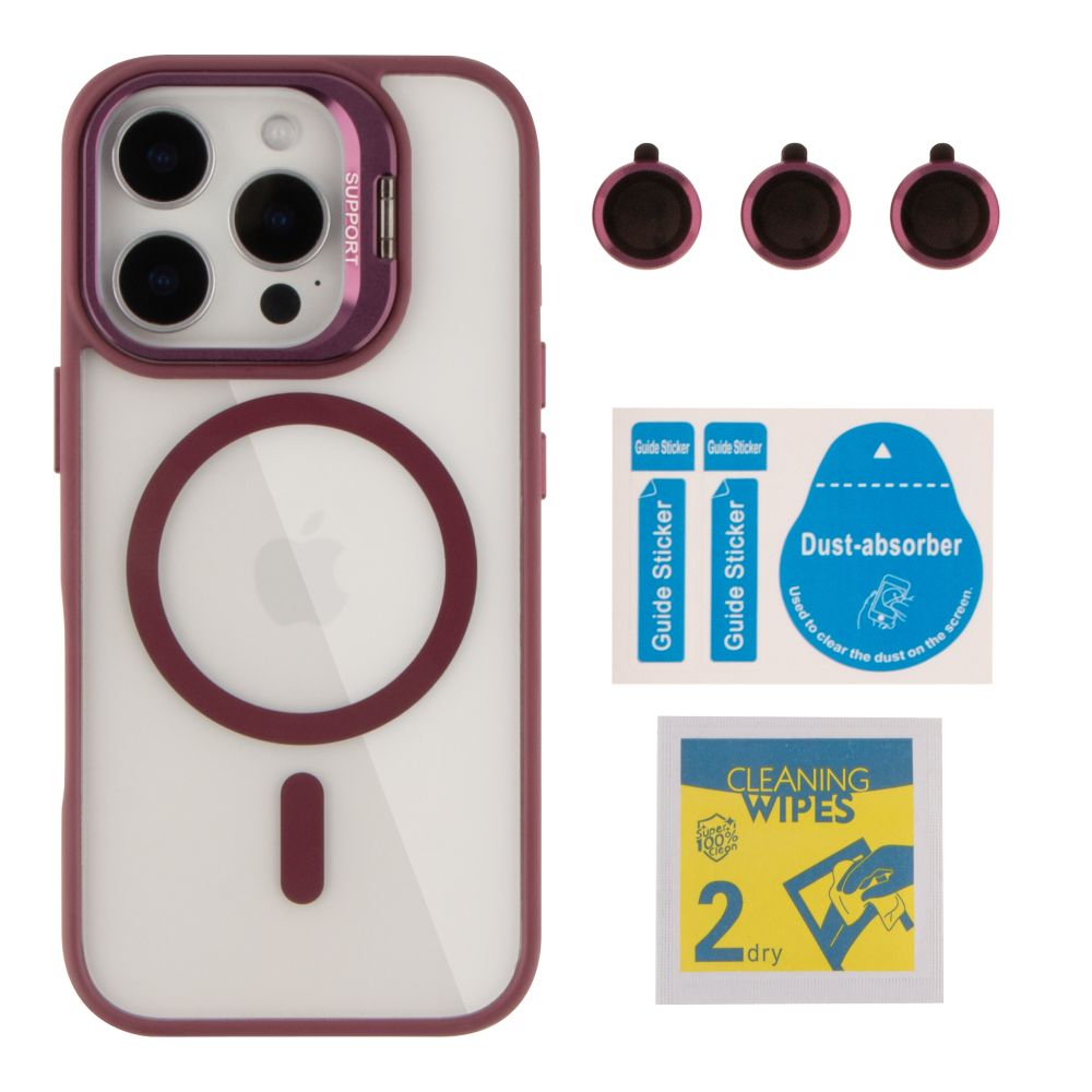 Купить ЧЕХОЛ TPU+PC+METAL STAND CASE WITH MAGSAFE AND CAMERA LENSES ДЛЯ IPHONE 16 PRO MAX_10