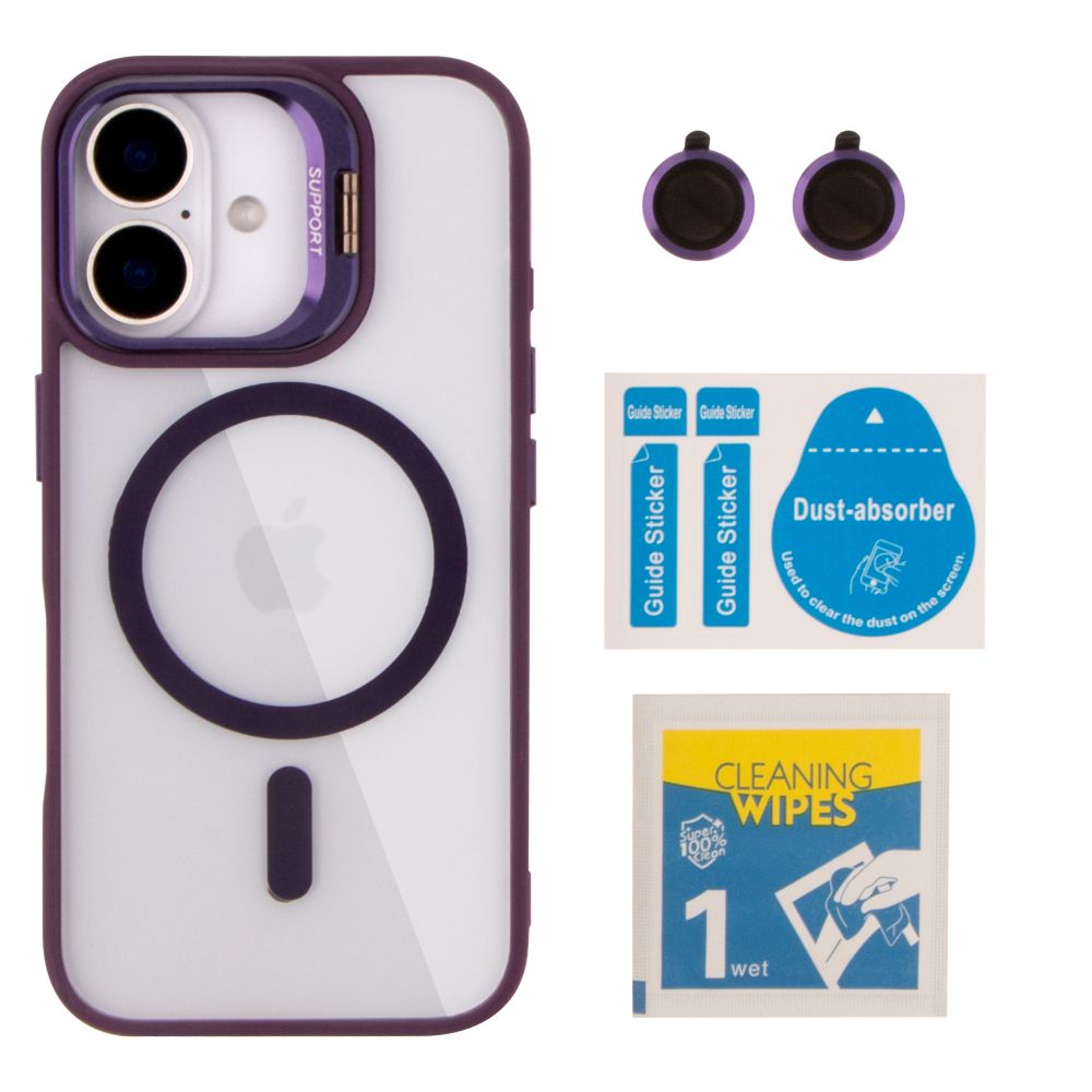 Купить ЧЕХОЛ TPU+PC+METAL STAND CASE WITH MAGSAFE AND CAMERA LENSES ДЛЯ IPHONE 16_5
