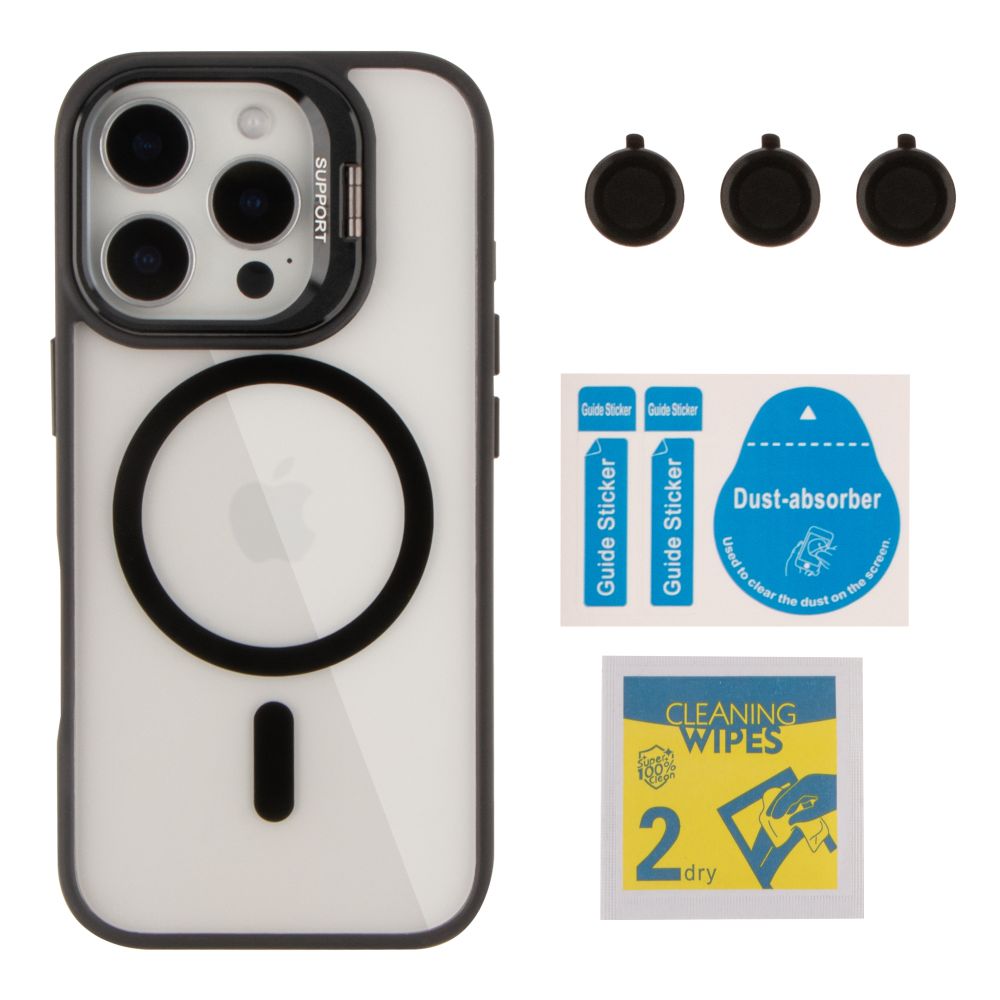 Купить ЧЕХОЛ TPU+PC+METAL STAND CASE WITH MAGSAFE AND CAMERA LENSES ДЛЯ IPHONE 16 PRO_2