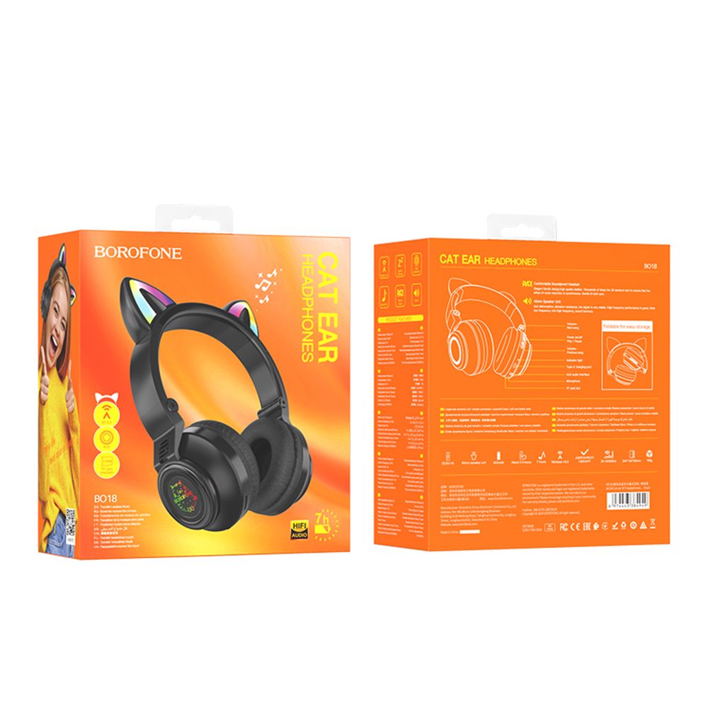 Купить БЛЮТУЗ СТЕРЕО ГАРНИТУРА BOROFONE BO18 CAT EAR_3