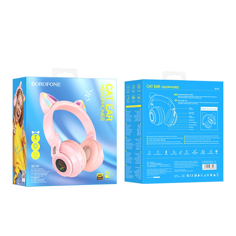 Купить БЛЮТУЗ СТЕРЕО ГАРНИТУРА BOROFONE BO18 CAT EAR_2