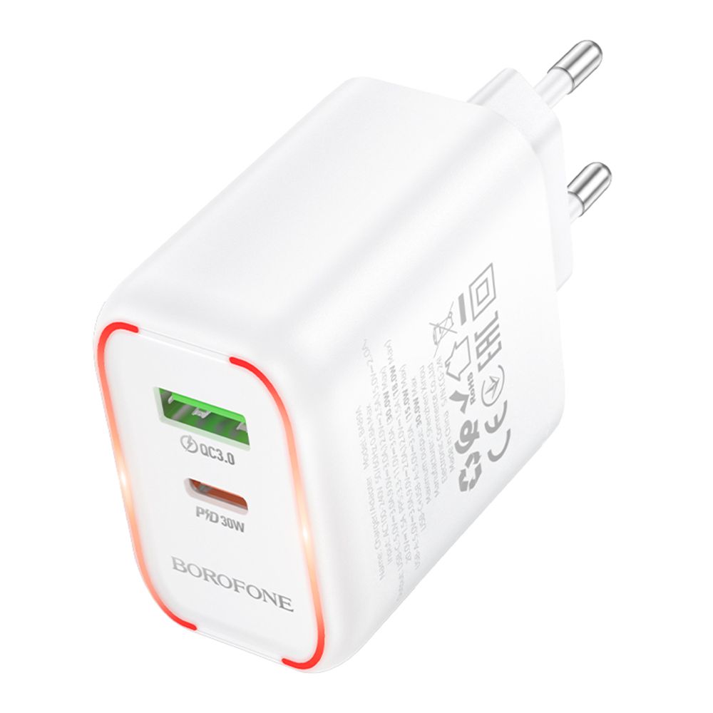 Мережевий Зарядний Пристрій Borofone BA89A 1USB-C/1USB PD/QC 30W превью 3