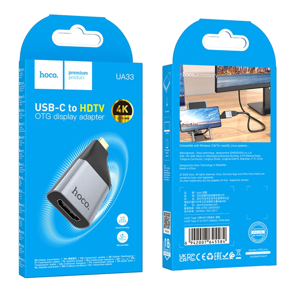 Купить ПЕРЕХОДНИК HOCO UA33 TYPE-C TO HDTV 4K 30HZ_1