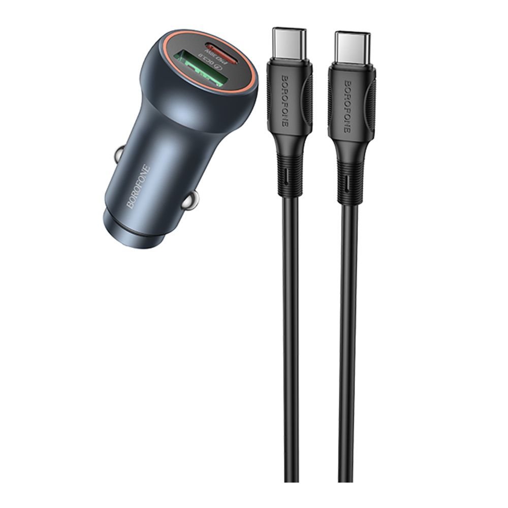 Купить АВТО ЗАРЯДНОЕ УСТРОЙСТВО BOROFONE BZ32B 1USB/1USB-C QC/PD48W+TYPE-C TO TYPE-C